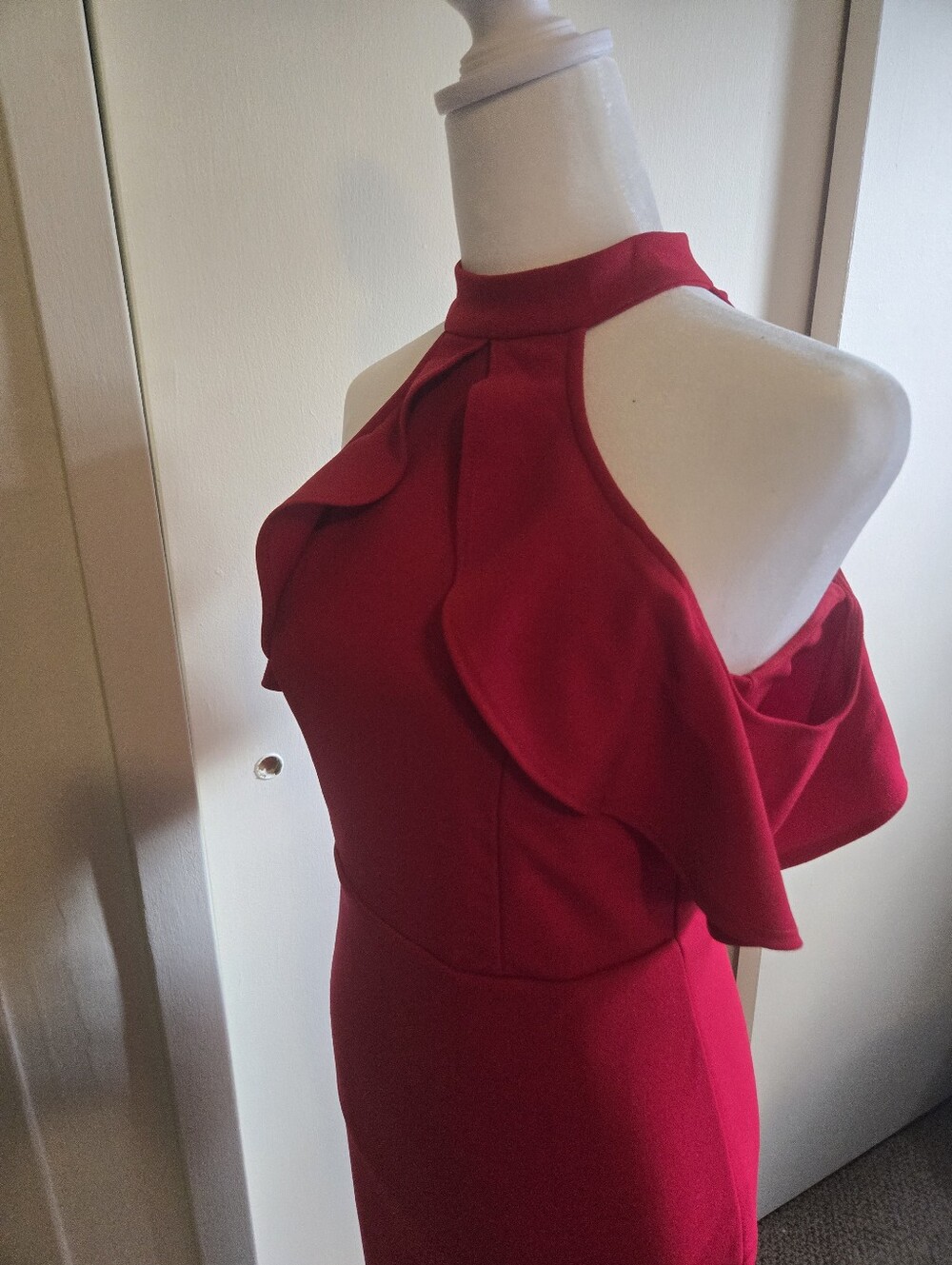 Lulu's Red One-Shoulder Ruffle Bodycon Dress - Picture 10 of 10
